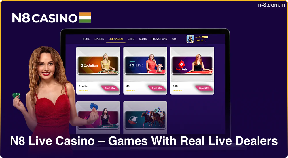 Live dealer games at Live Casino N8