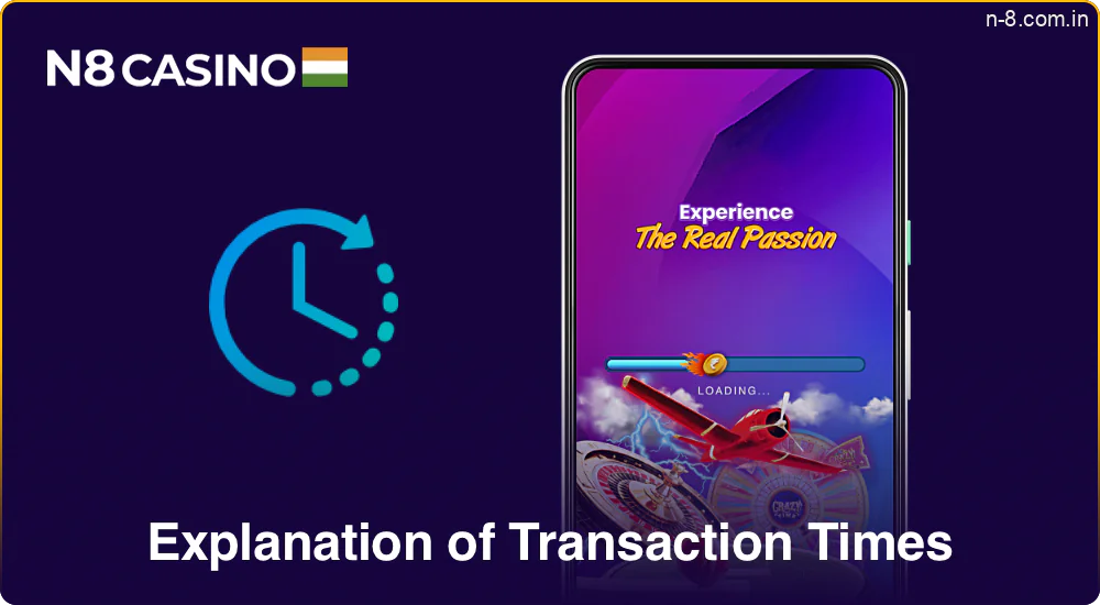 Detailed information about transaction times in N8 Casino