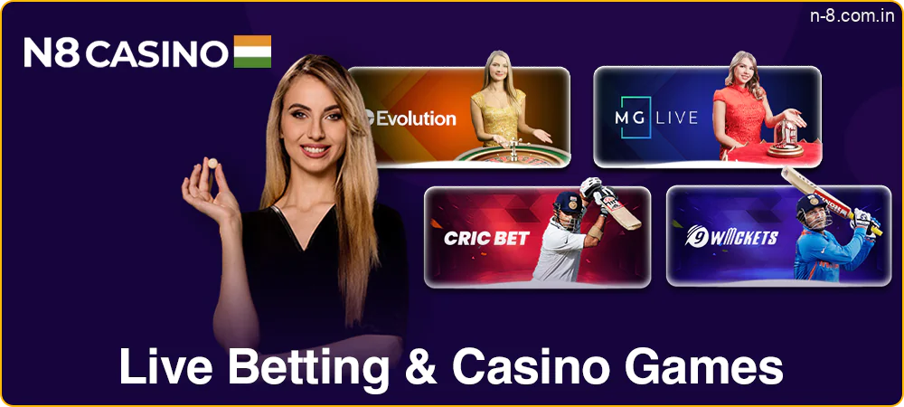 Live betting and Live casino games at N8