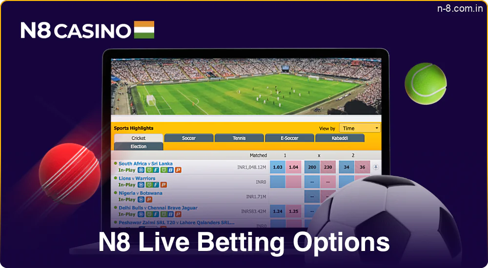 Bet Live on Sports and Esports at N8
