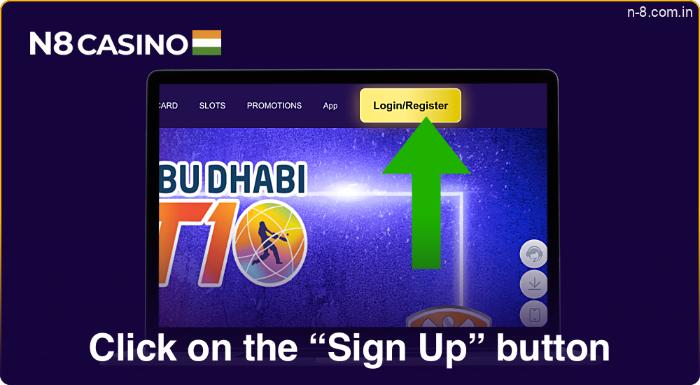 Press the 'Sign Up' button in the top-right corner